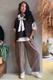 Burlington Stretch Button Pocket Barrel Pant Earth